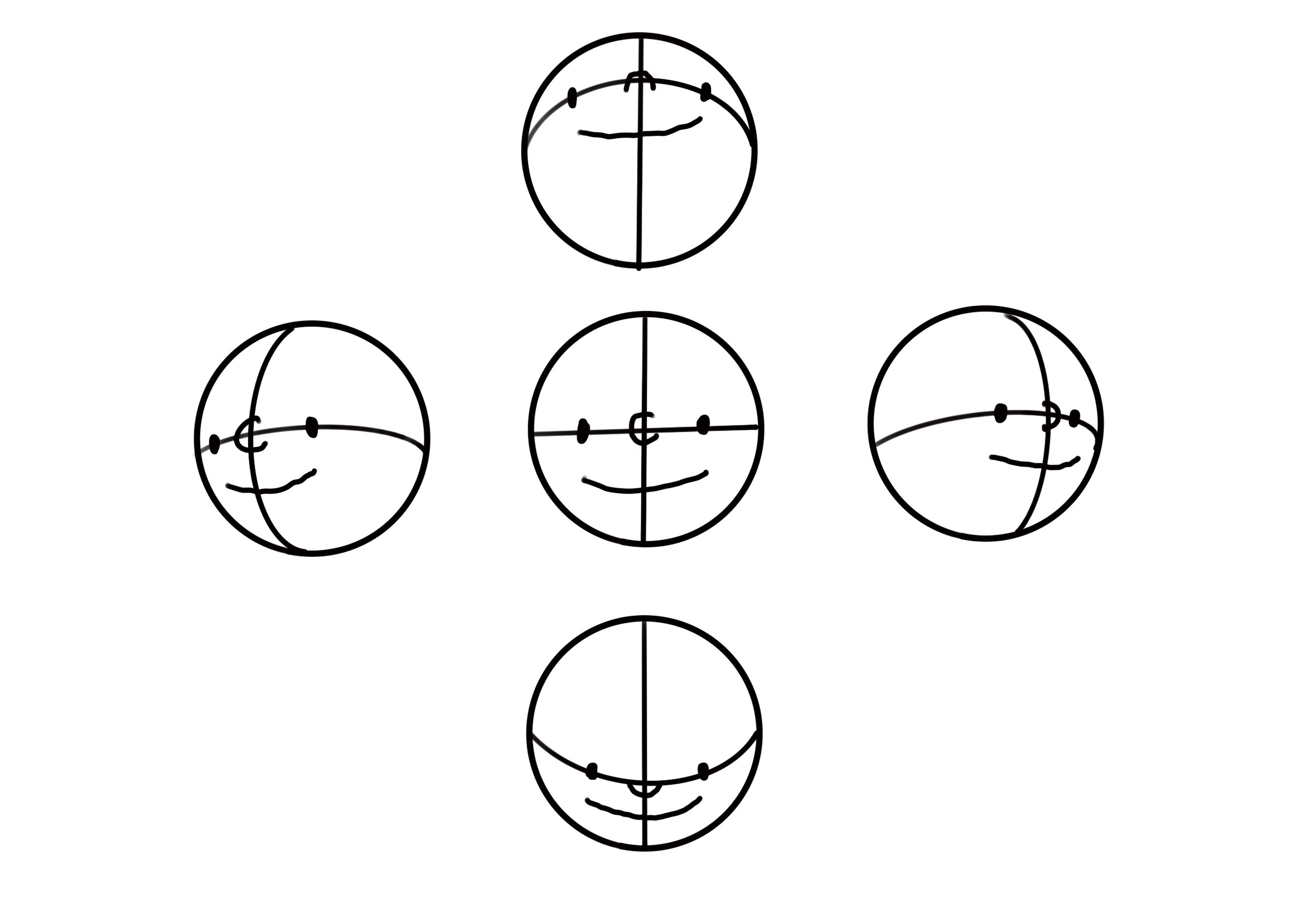 3個步驟教你畫人頭Loomis Method路米斯畫法- 五官面朝不同方向